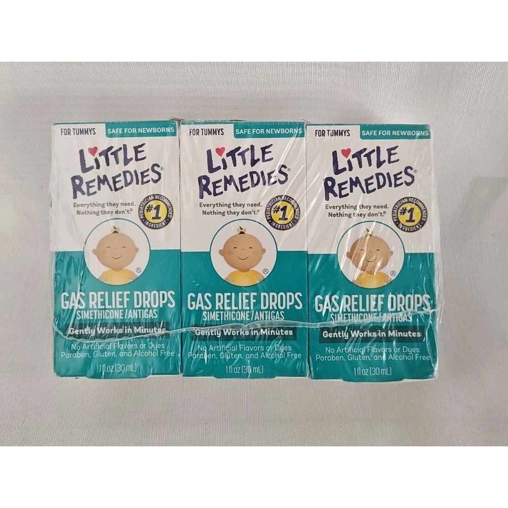 Little Remedies Gas Relief Drops Safe For Newborns 1 FL OZ X Pack of 3 Exp 11/25